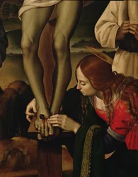 La Crucifixión con Santos (detalle)